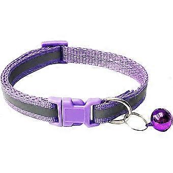 Footprint & Reflective Cat Collar with Bell Basic Dog Cat Collar Buckle Adjustable Polyester Cat Dog Collar or Seatbelts