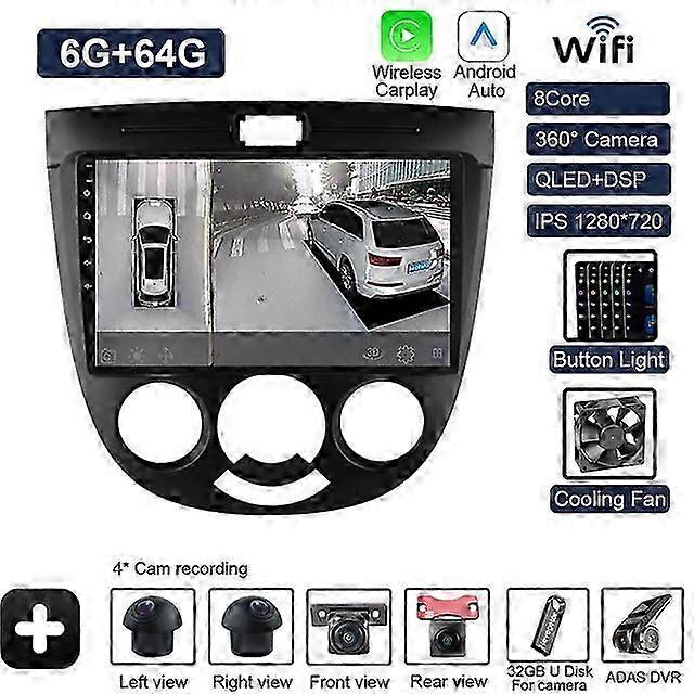 2 Din Android 11 For Chevrolet Lacetti J200 BUICK Excelle Hrv Car Radio Player 9"Car Navigation Stereo Multimedia With Camera