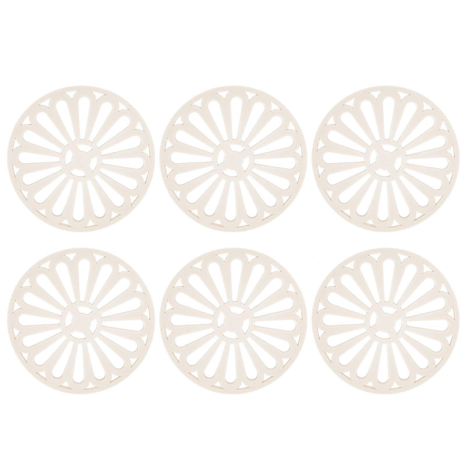 Coaster Round Thickened Insulation Pad Kitchen Table Mat Beige 6-Piece Set