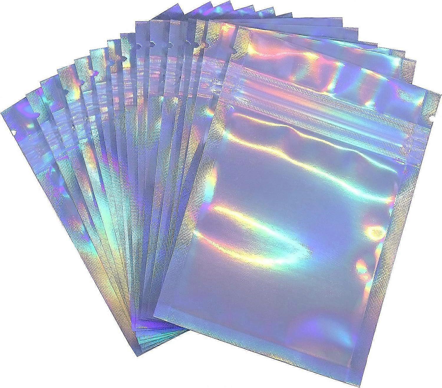 50 قطعة أكياس ثلاثية الأبعاد Ziplock ، 5.5 × 8 بوصة أكياس قابلة للإغلاق للخدمة الشاقة حقيبة حقيبة من رقائق معدنية لتخزين المواد الغذائية ، الأعمال الصغيرة ، المجوهرات ، حفلة عيد ميلاد فافو