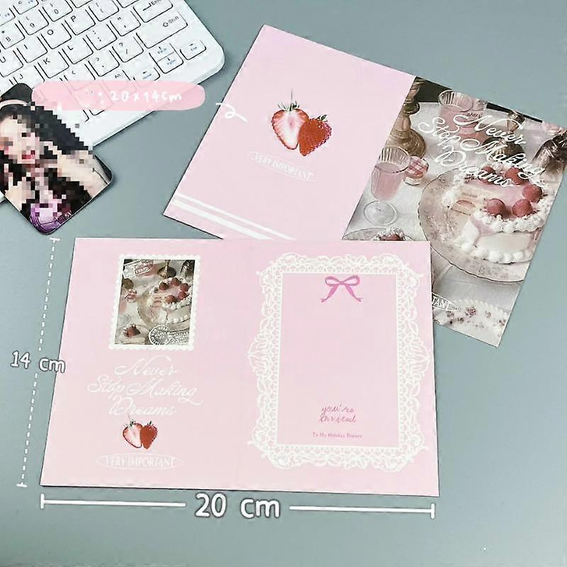 10Pcs INS Pastoral Girl Tea Party Folding Card Back Kpop 3 Inch Photo Card Sell Card DIY Packing Decorative Fixed Board