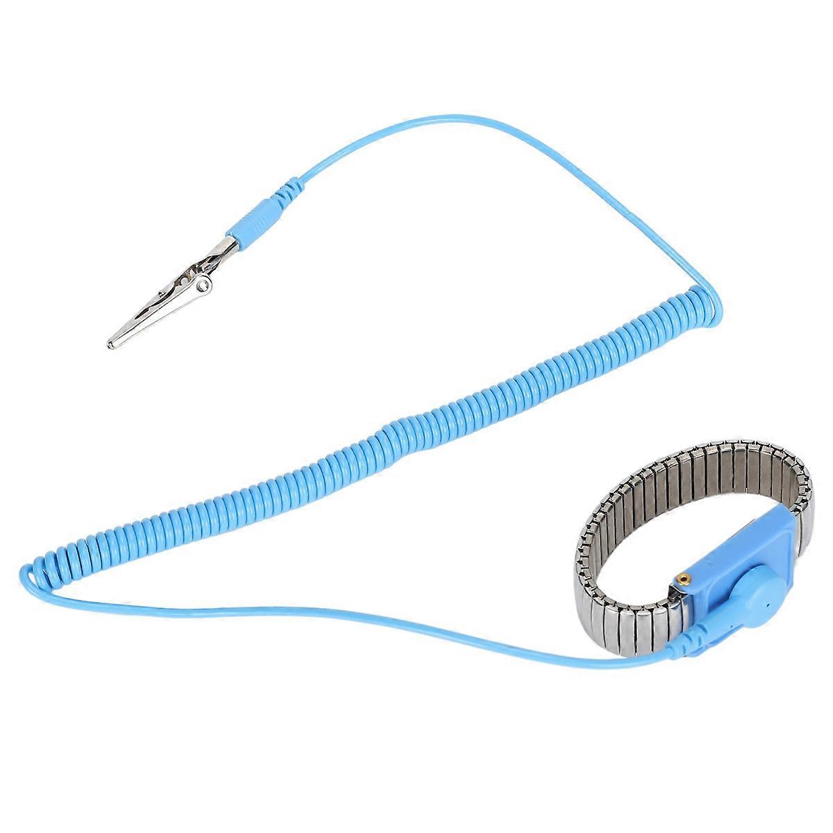 Adjustable ESD Grounding Strap, Reusable Anti Static Wrist Strap For Electronics, Stainless Steel Component Ensures Strong Clamping Force And Good