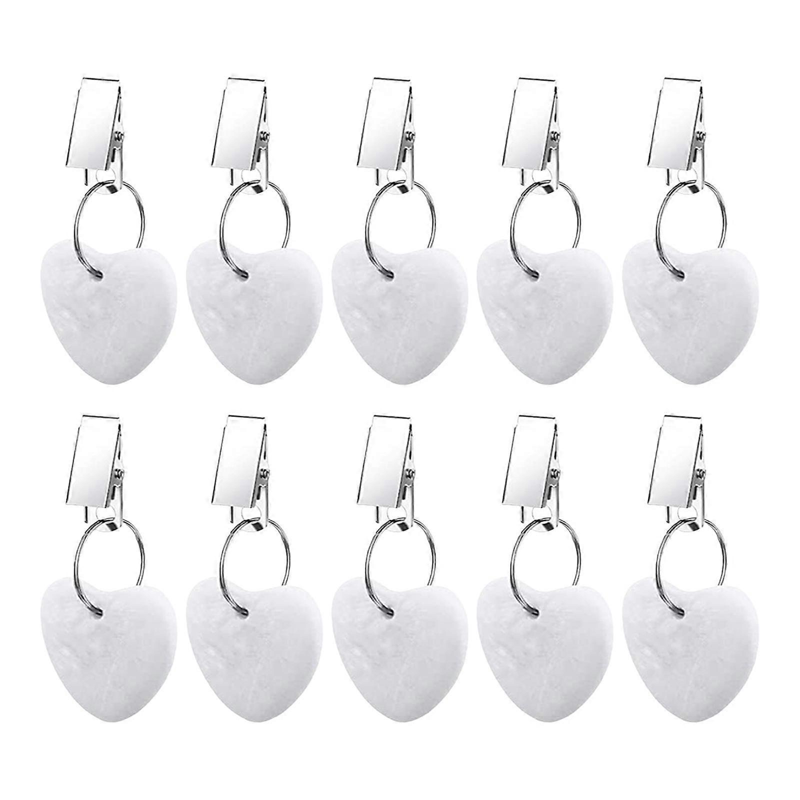 10 Pieces Marble Table Weights with Metal Clip, Tablecloth Pendant, Table Cover