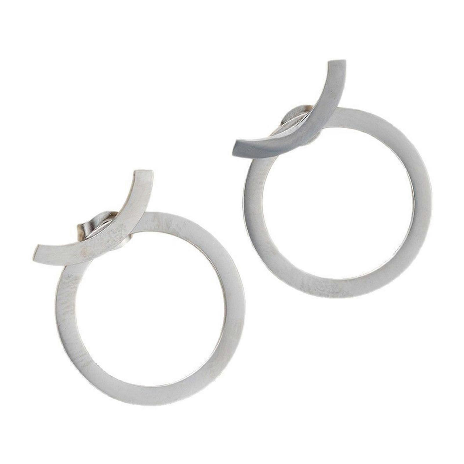 Handmade Hollow Round Earrings Geometric Ear Studs Statement Ear Jewelry Alloy Texture Perfect for Fashion Enthusiasts