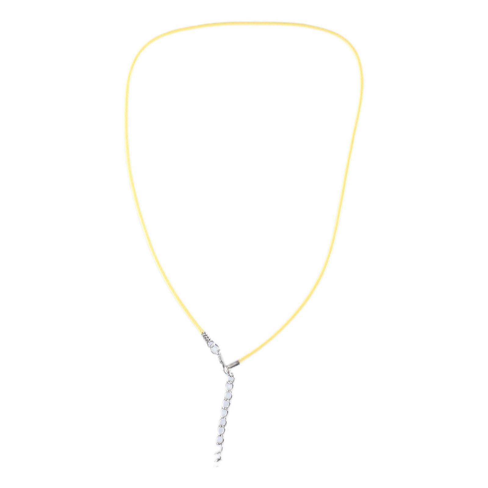 Collier cordon en cuir de 1,5 mm avec fermoir à homard chaîne de corde de cire pour colliers de bricolage pendentif cordon de cire bijoux résultats jaune