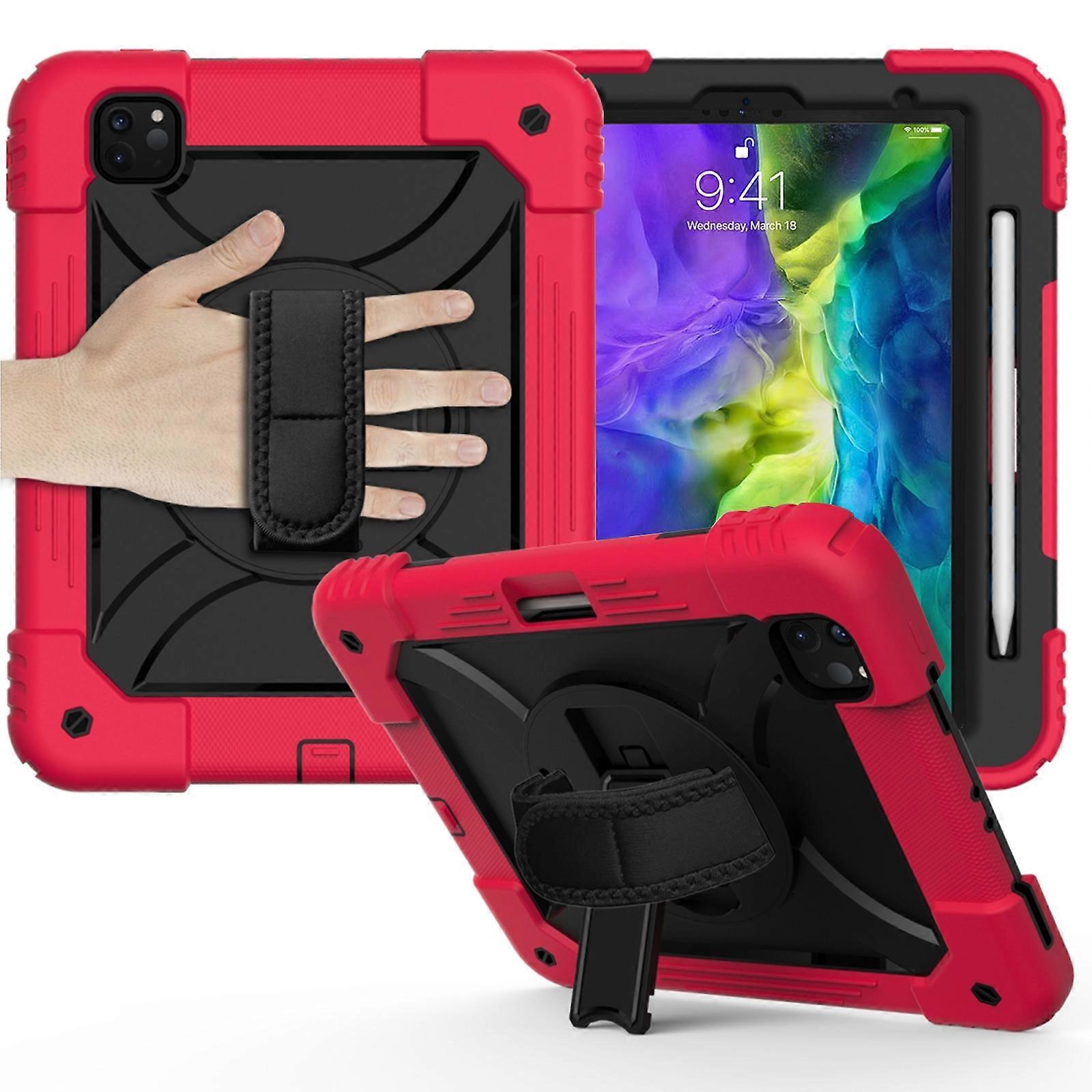 Shockproof PC + Silicone Combination Tablet Case with Holder & Hand Strap & Shoulder strap For iPad Pro 11 (2020)