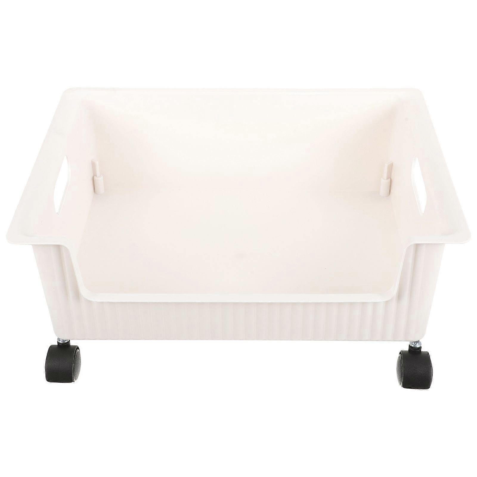 Plastic Bookshelf Under Desk Bookshelf on Wheels Students Storage Box with Wheels for Bedroom