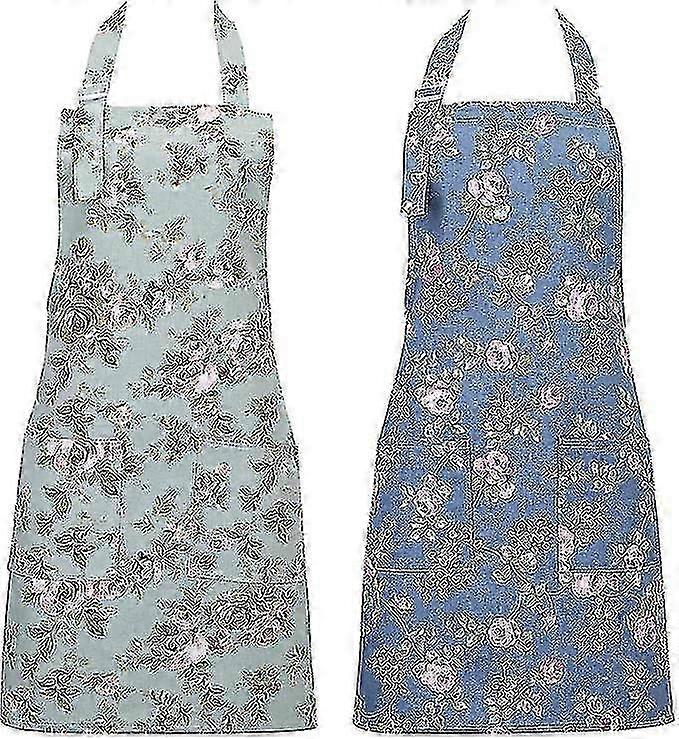 Chef aprons for women floral design 2 pack