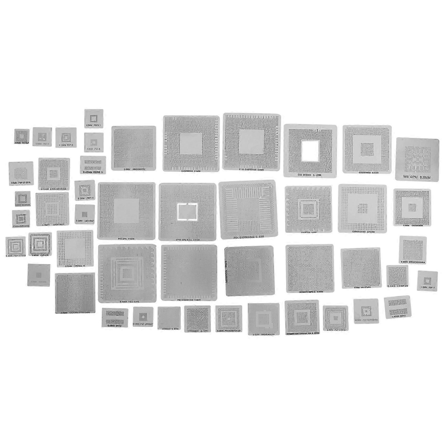 47 stks/set Directe warmte reballing universele direct stencils compatibel met gameconsole PS3 CPU GPU CXD