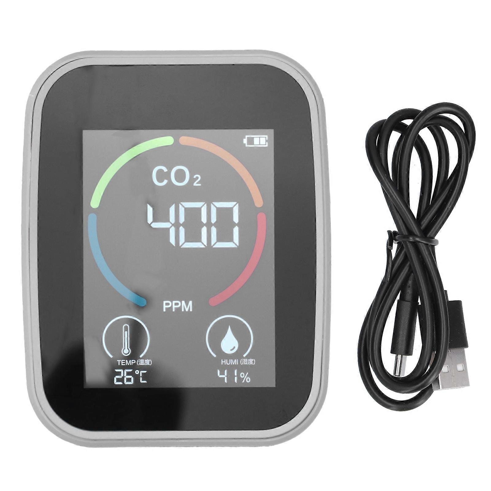 Digital Air Quality Monitor TVOC HCHO Carbon Dioxide Detector USB Charging Temperature Humidity Tester