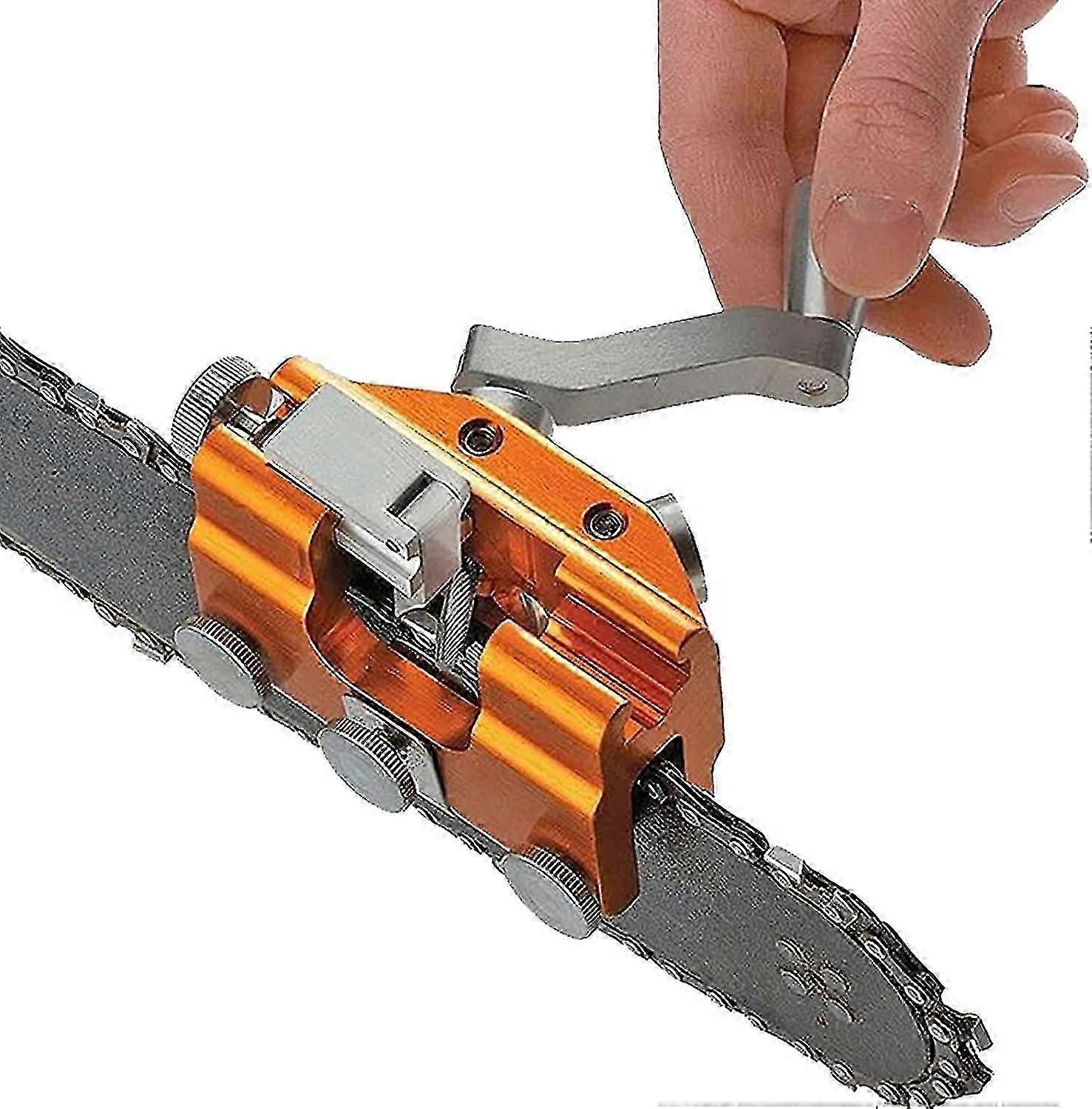 Chainsaw Chain Sharpening Jig, Portable Hand Crank Timberline Sharpener Set, Aluminum Alloy Tooth Kit, Household Tool Suitable Most Chainsaws