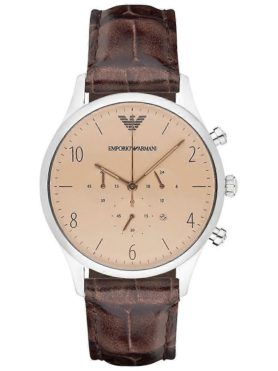 Emporio Armani Καφέ Γνήσιο Δέρμα AR1878 Ανδρικό Ρολόι