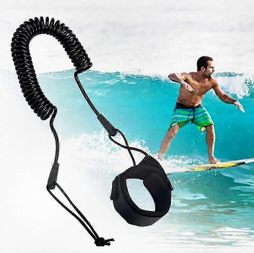 Adjustable 5.5mm Coiled Ankle Strap for SUP Paddle Board Surfing with TPU Cord