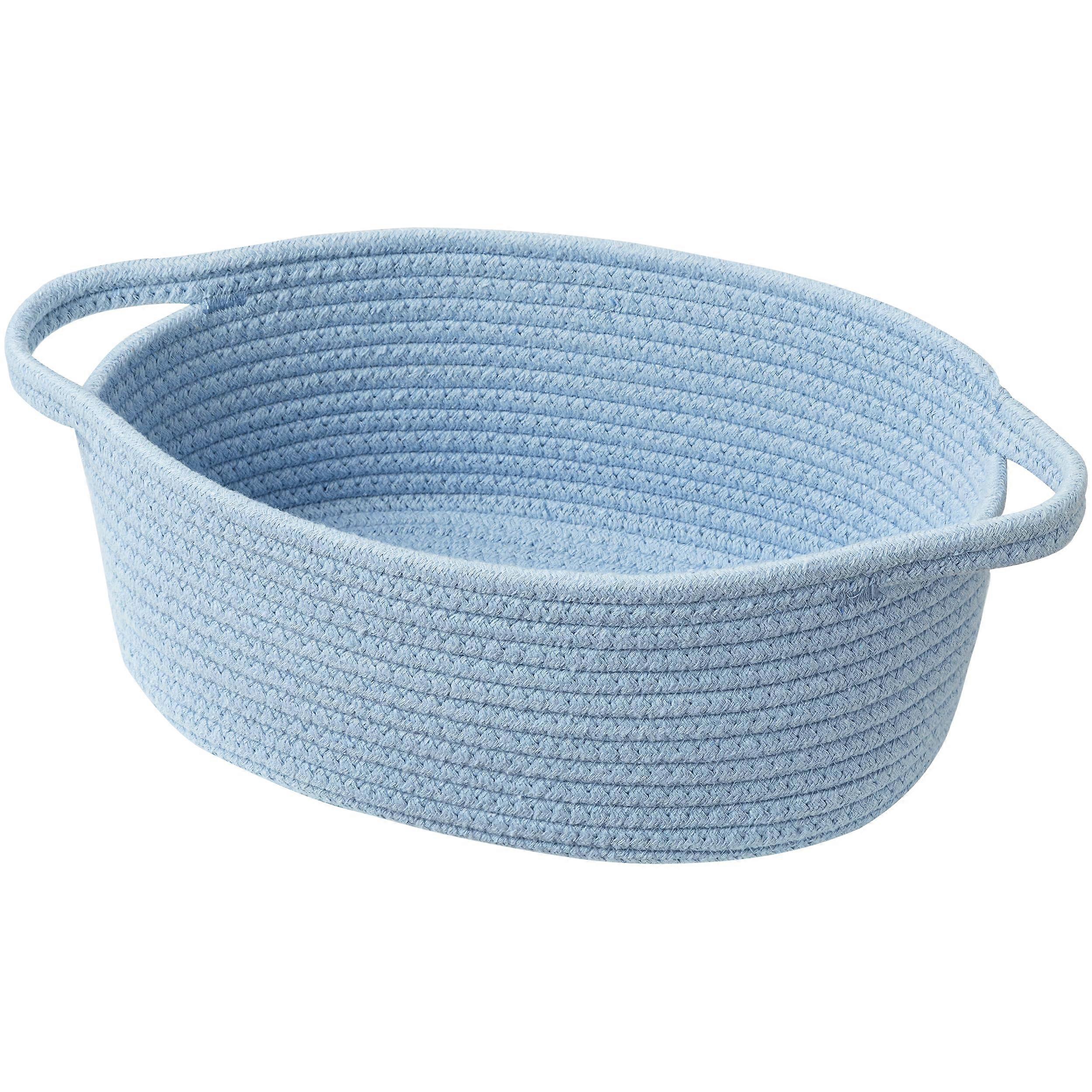 Small Woven Cotton Rope Basket with Handle for Gift Storage 12'x 8' x 5'