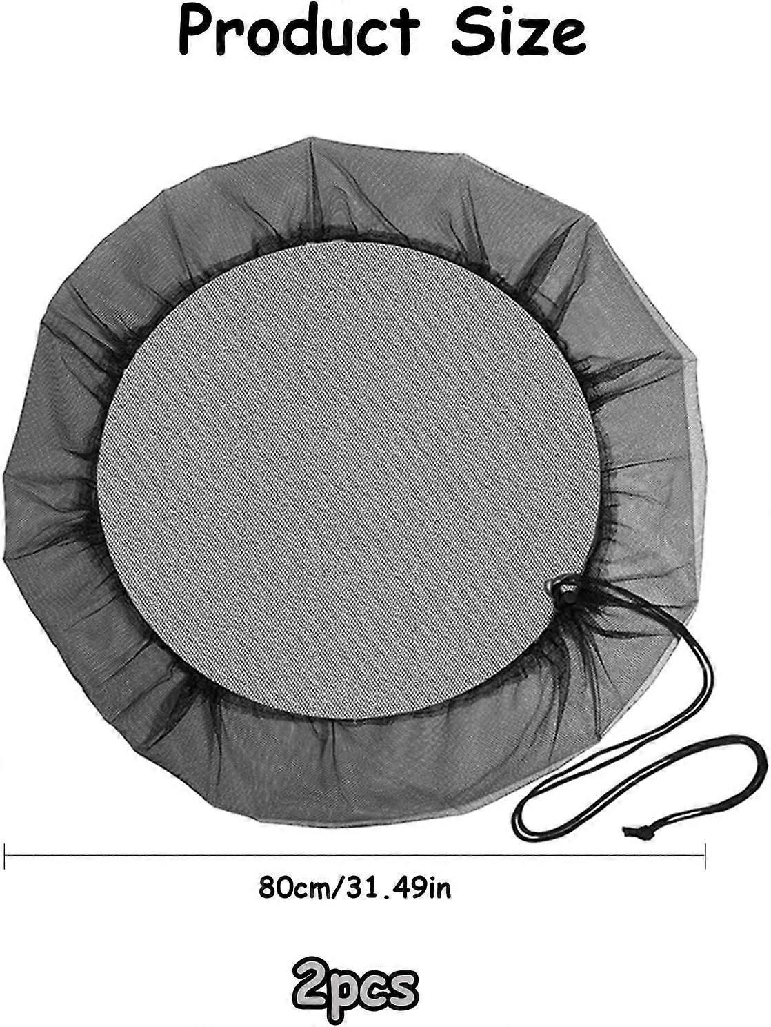 Rain Net 80cm Round Rain Cover Rain Net with Drawstring Adjustable Rain Net Protection Net Rain Net Protection from Leaves Weeds Mosquitoes 2 pcs