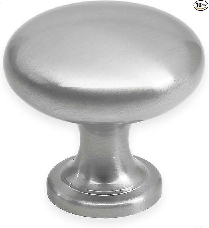 JiaWei Satin Nickel Knobs Round Cabinet Knobs - Drawer Knobs Brushed Nickel - 1.15 Inch (29mm) Knob Brushed Nickel Cabinet Knobs and Pulls atO