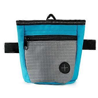 Handheld Pet Walking Pouches With Sturdy Metal Clip and Reflective Safety Strips Accessory for Nighttime Visibility  Black and gray
