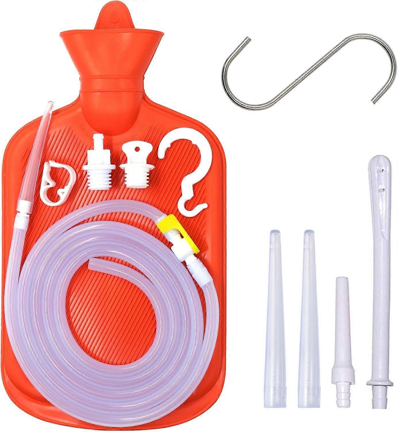High quality brand new Enema Bag 2L Home Enema Kit with 6.5ft Long Silicone Hose, Enema Ti