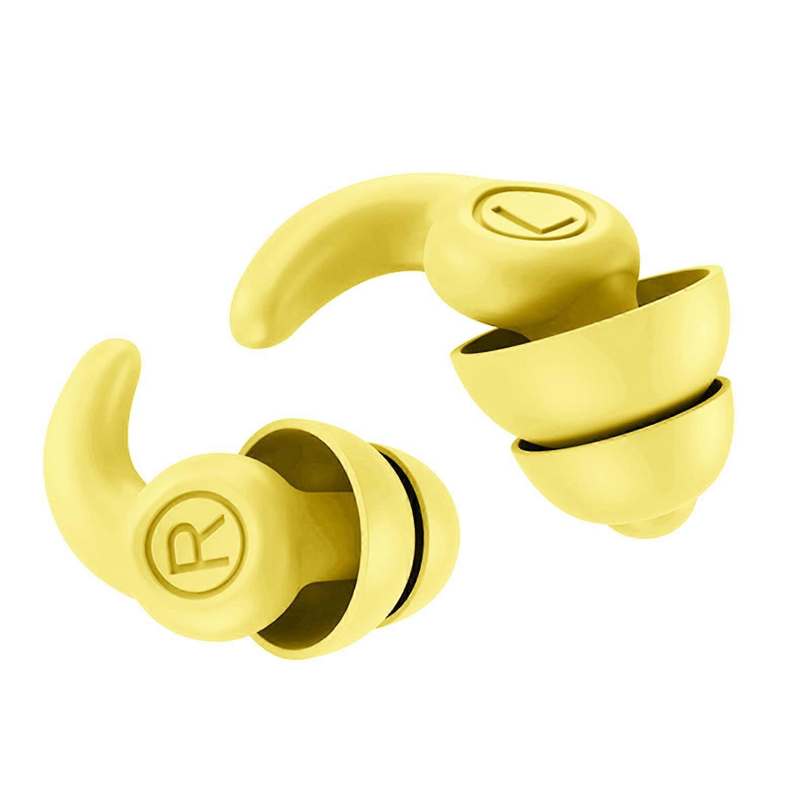 Anti-Drop Earplugs in-Ear Mats Noise Cancelling Ear Plugs Prevent Snoring Noisy Workshops Anti-Drop Protect Hear Yellow