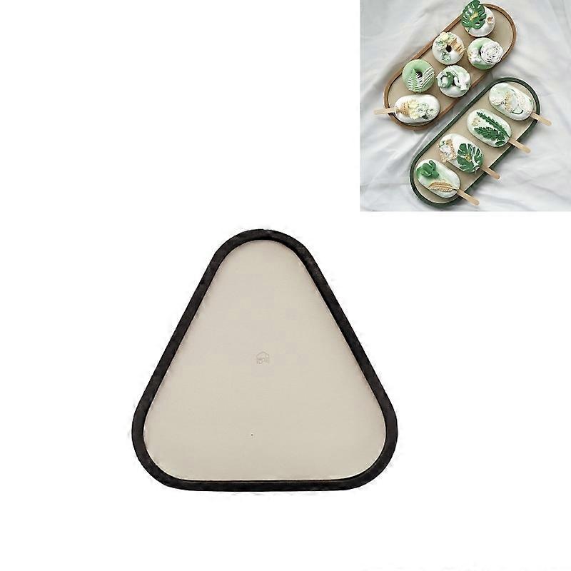 Desktop Shallow Storage Tray Sundries Tray Jewelry Display Tray , Triangle(Black)