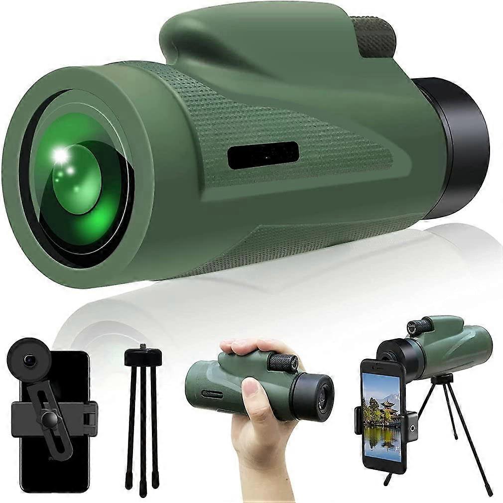 Monocular telescope with optional tripod and smartphone holder for hiking and camping telescope 12x50