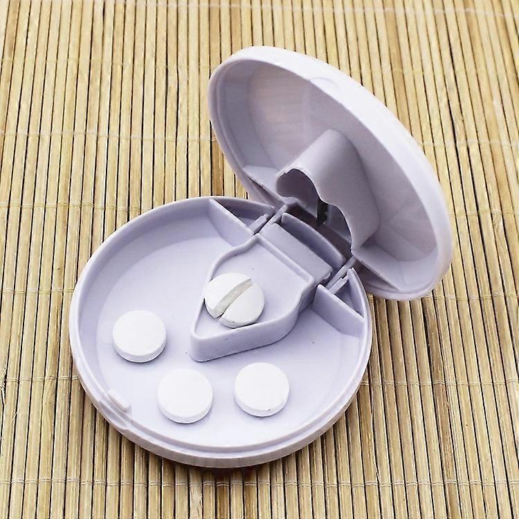 Layer Pill Medicine Crusher Grinder Splitter Tablet Divider Cutter Storage Box