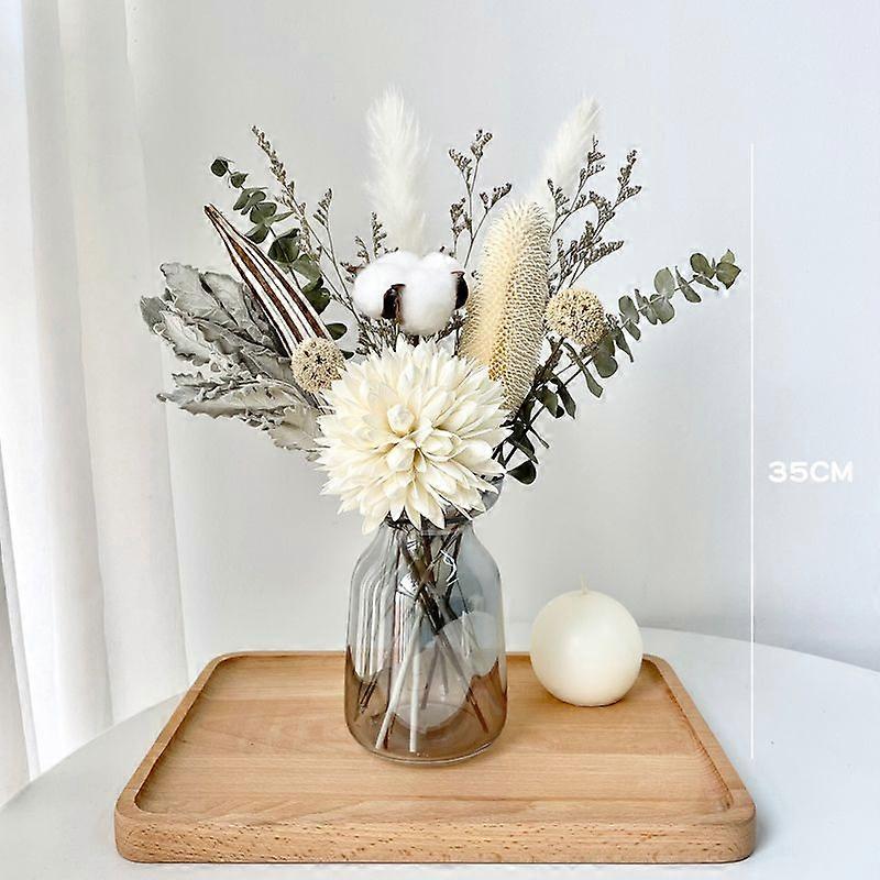 Redkid 1set Decorative Dried Flower Bouquet Natural Real Fleurs Sechees Eucalyptus Dried Mariage Bou