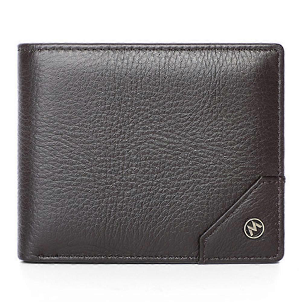 MANDU 5423-012Y Large Capacity Card Holder RFID Blocking Men's Short Wallet Slim Bifold with ID