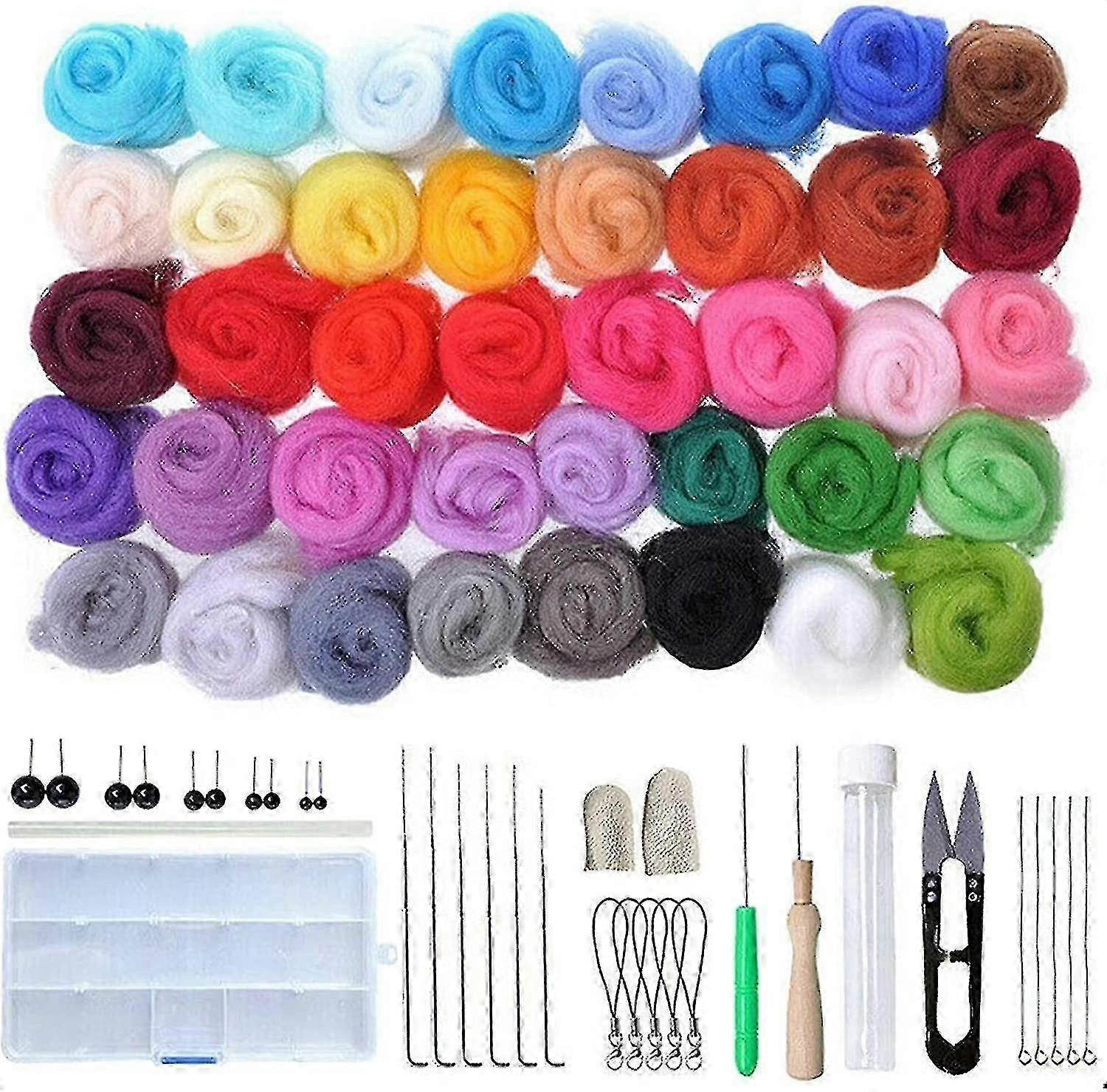 40colours Wool Roving Wool Knitting Yarn Fibre Wool For Needle Felting