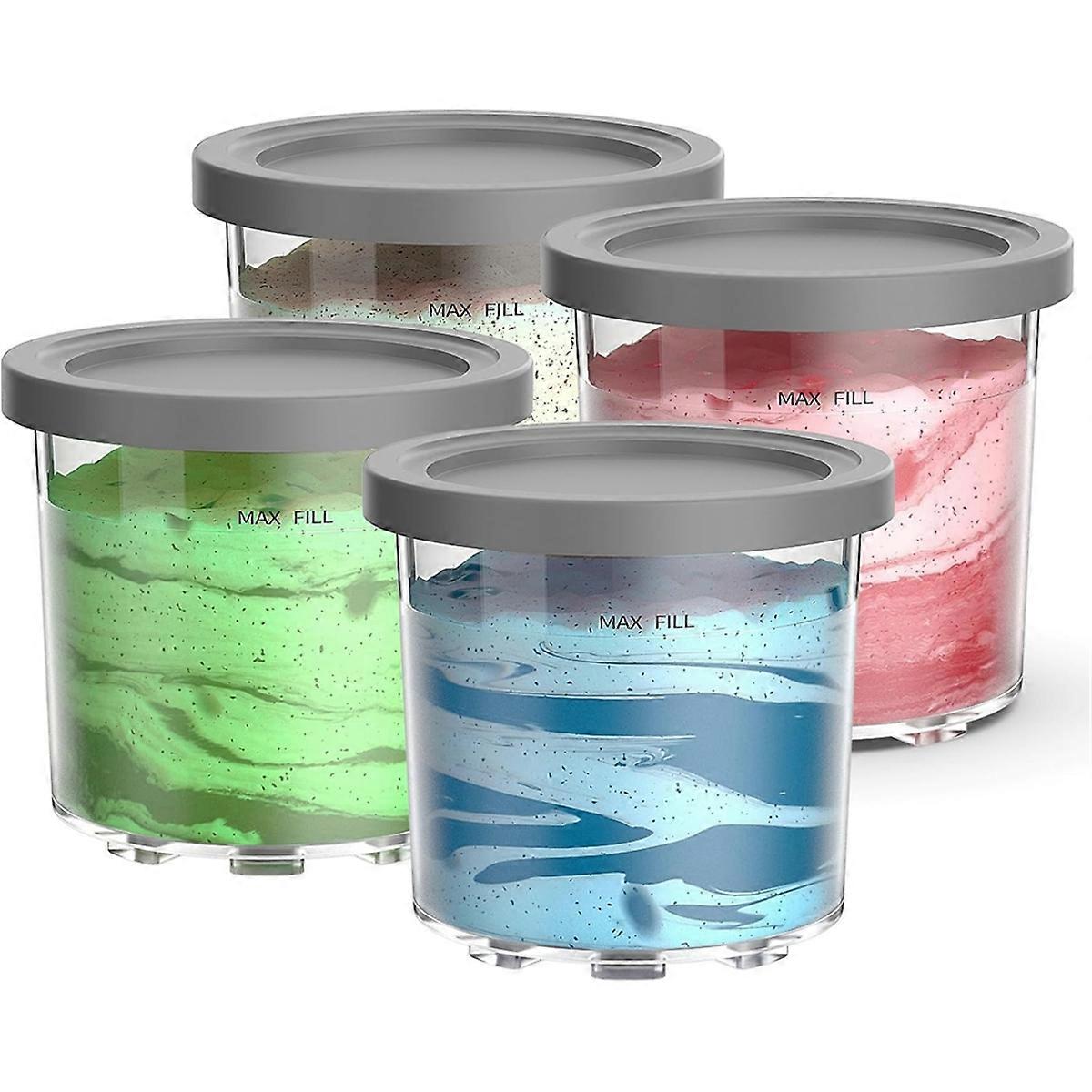 For NC299AMZ & NC300s Series Creami Pints and Lids - 4 Pack,16oz Ice Creamy Containers Cups Jars Can