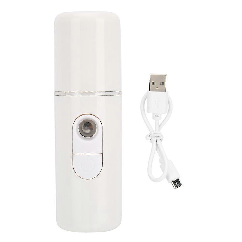 Nano Mist Sprayer Deep Hydrating Portable USB Face Steaming Skin‑Care Humidifier(White )