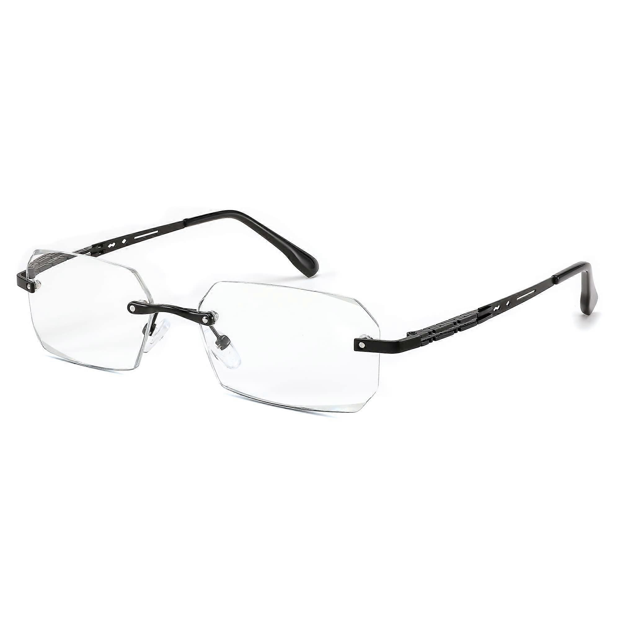 Rimless Reading Glasses B2983 Metal Frame Blue Light Blocking Anti Glare Digital Eyestrain Readers for Men and Women