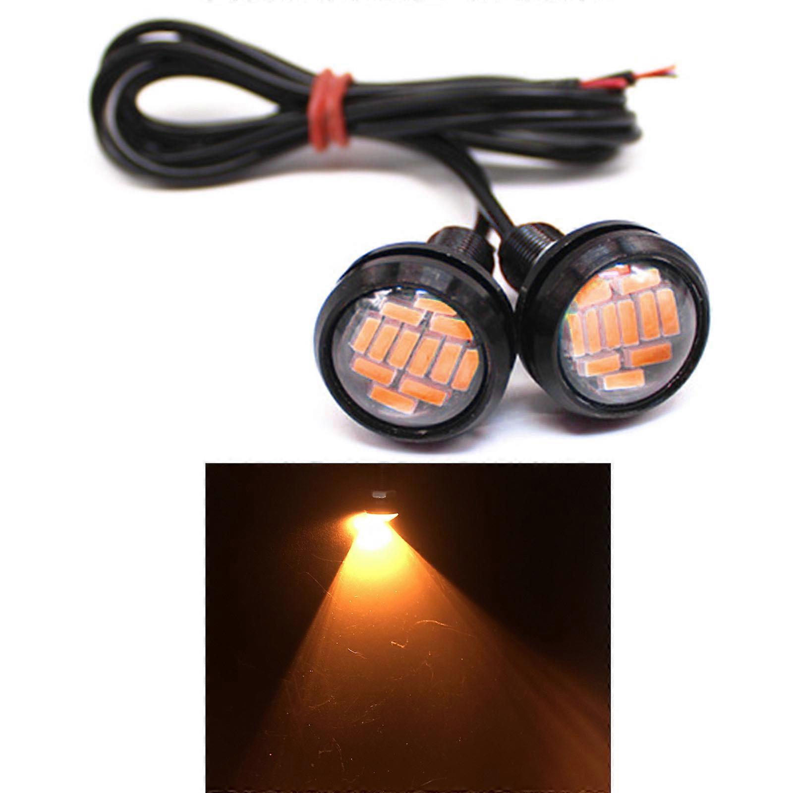 Headlight Waterproof LED Work Light Daytime Running Headlamp Car Light High Beams Low Beam Eagle Eye LED 23mm 4014 12SMD
