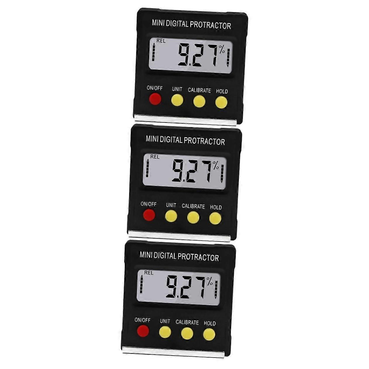 3 Pcs Mini Protractor Digital Inclinometer Engineer Protractor for Angle Finder Electronic Digital Display Inclinometer Tilt Angle Meter