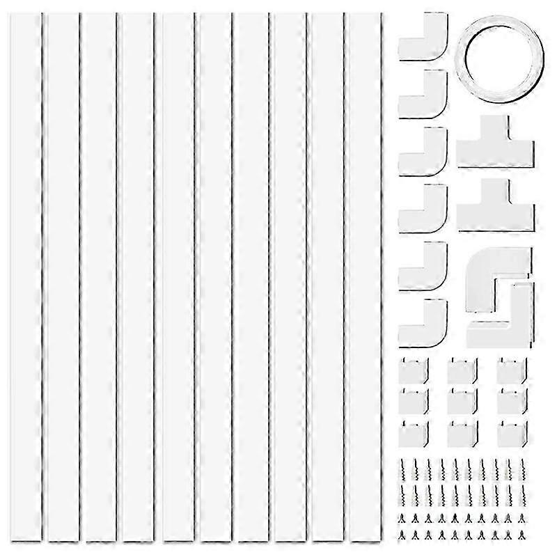 4M Electrical Cable Trunking,Cable Concealer on Wall for One Cord,Paintable PVC ,Cable Trunking 10Pcs L40cm