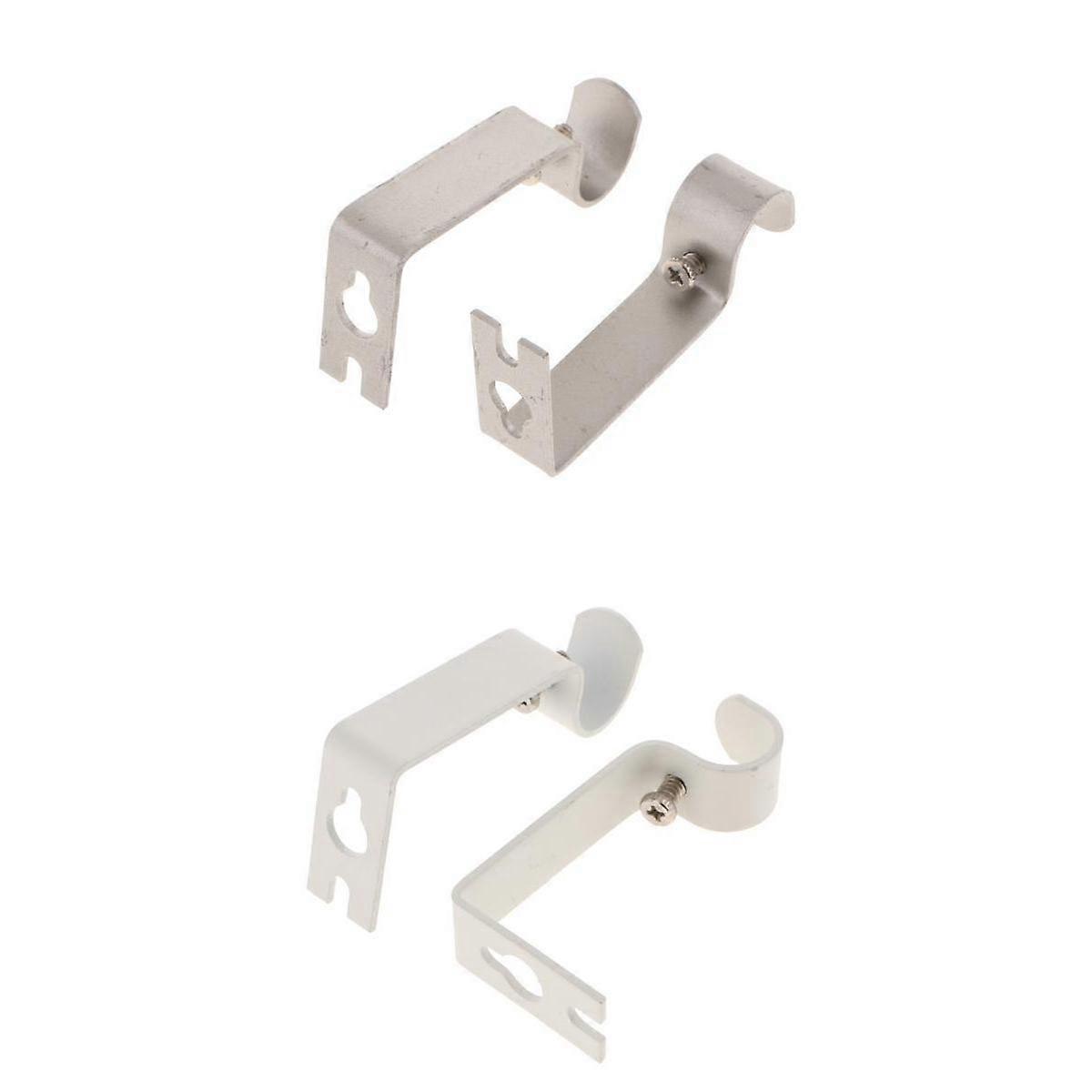 4 Pack Adjustable Metal Curtain Pole Rod Wall Bracket Hook Holder