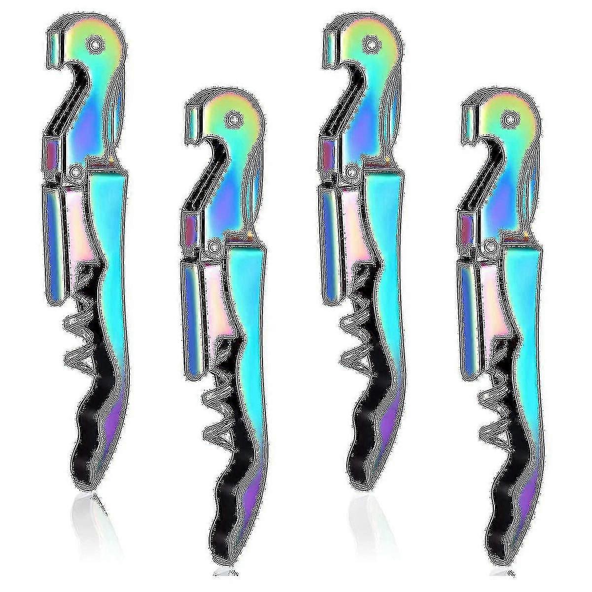 4-piece Waiter Corkscrew Corkscrew Double Hinge Corkscrew Monochrome