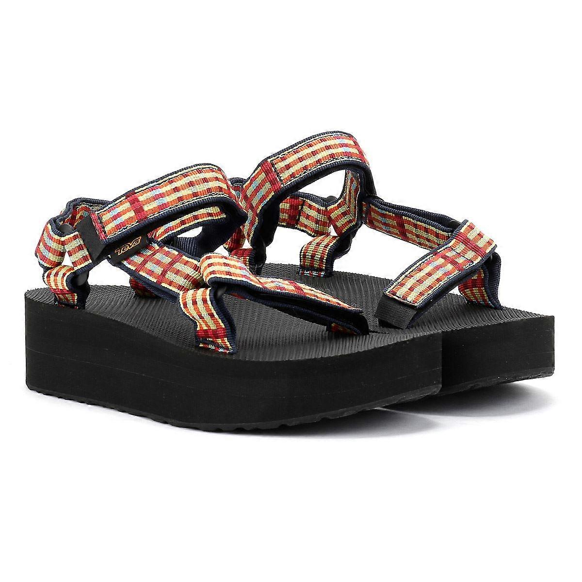 Teva Flatform Universal Women's Check/Lemon Drop Sandals
