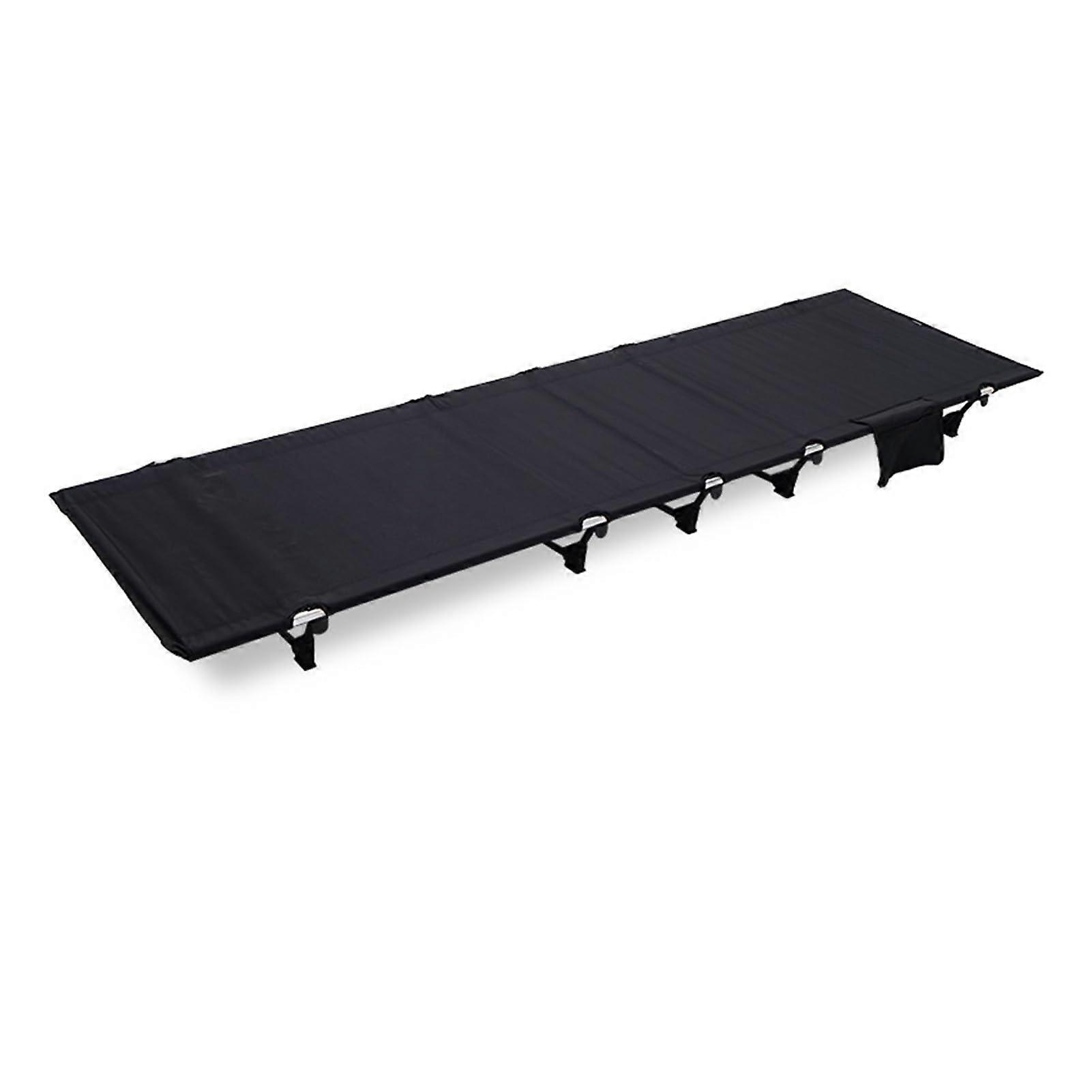 Folding Camp Bed for Outdoor Use, Foldable Storage, Aluminium Alloy Black