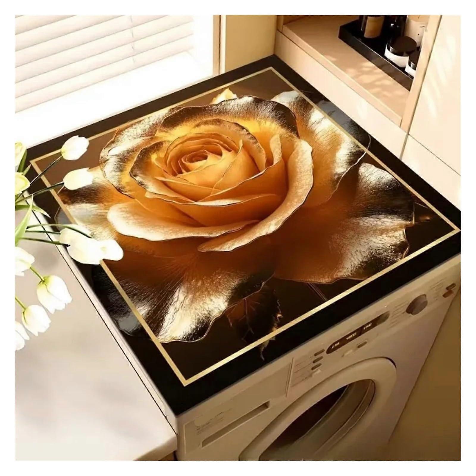 Haushaltsschließfach Staubdichte AntiRutschMatte Dreidimensionale Blume Waschmaschine Abdeckmatte 60x60cm