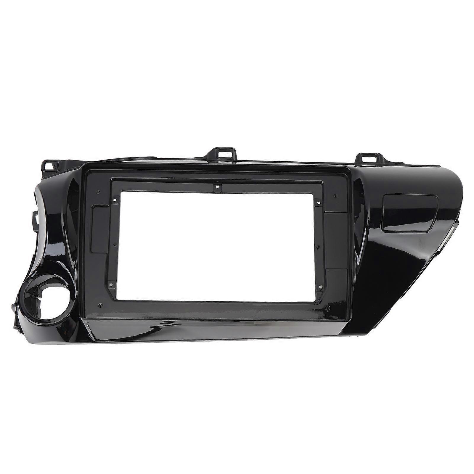 10.1in 2Din Car Radio Stereo Panel Frame Left Hand Drive Protective Navigation Fascia Dash Panel Frame for Hilux 2015 to 2018 Without Power Cord