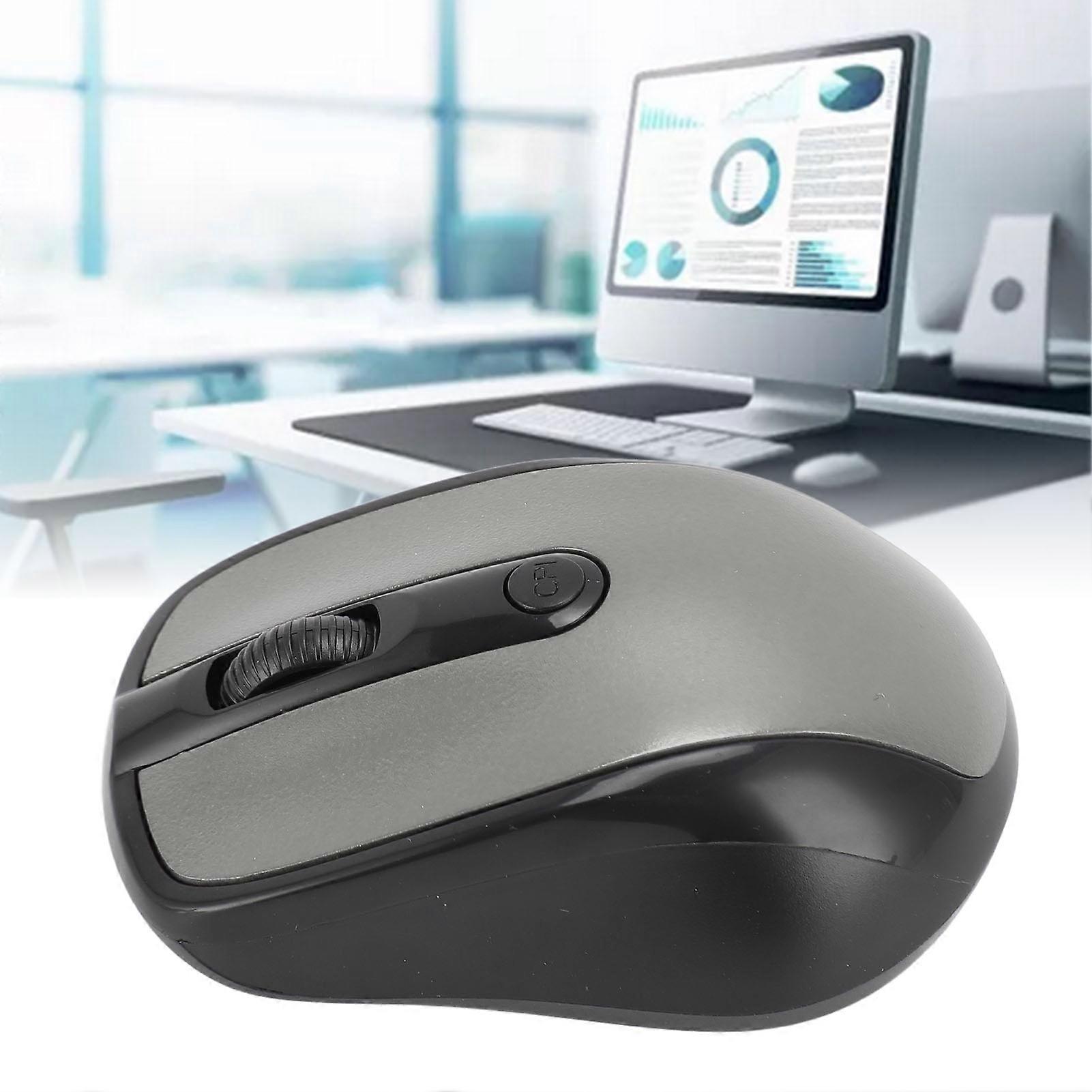 2.4G Wireless Mouse Professional Ergonomic High Sensitivity Wireless Optical Computer Mouse for Notebook PC Laptop Computer Silver 
