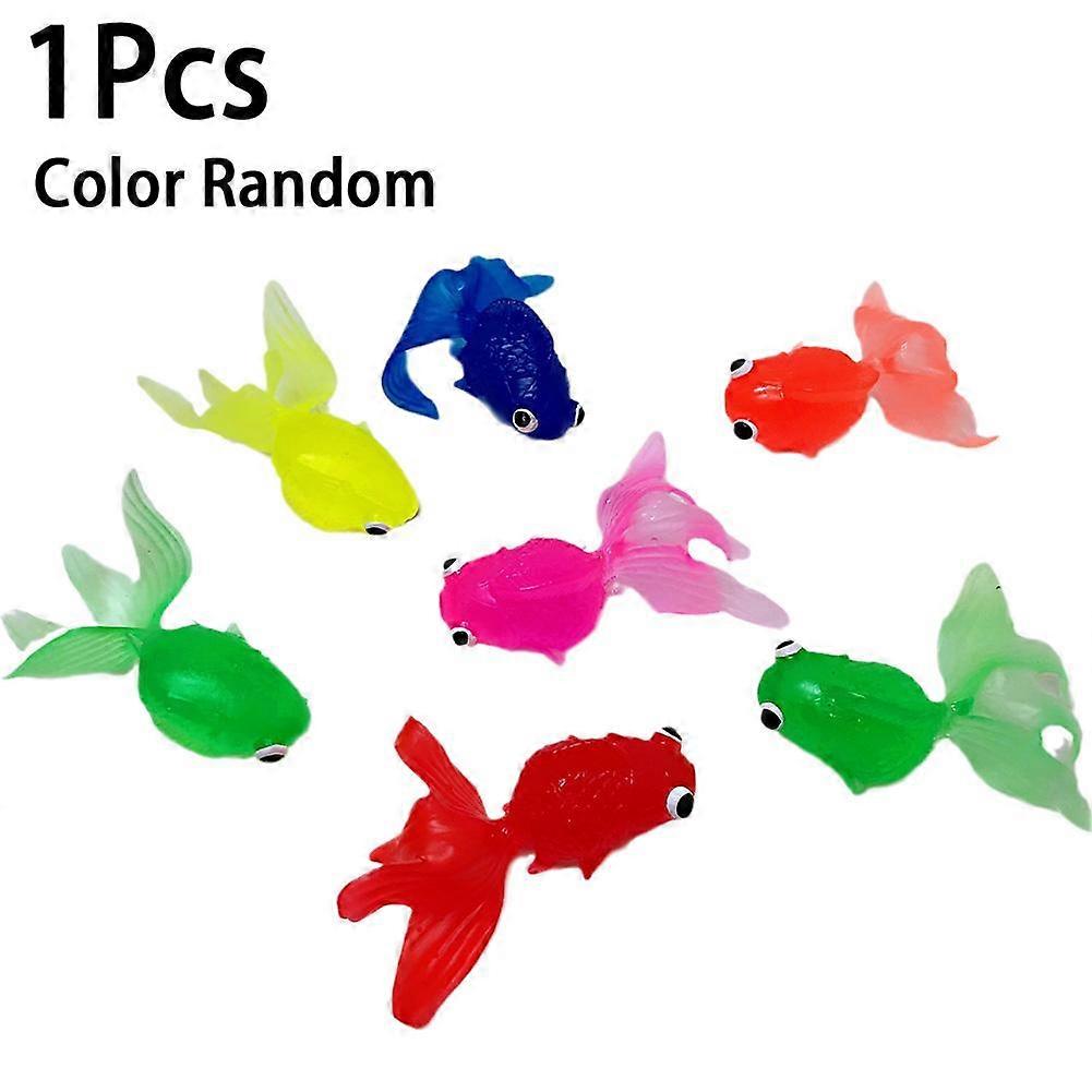 6.5cm Simulation Goldfish Toy, Mixed Color Floating TPR Fish Model for Early Education and Play