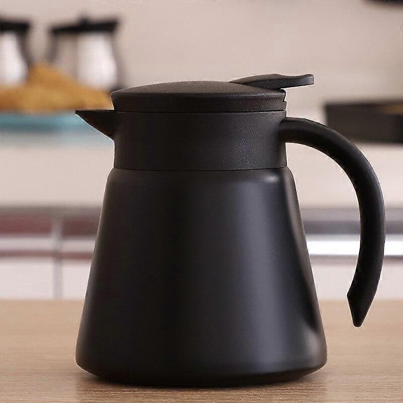 Thermal Coffee Carafe Tea Pot - 304 Stainless Steel Double Wall Vacuum Insulated, Cool Touch Handle, & Cold Retention, 600ml
