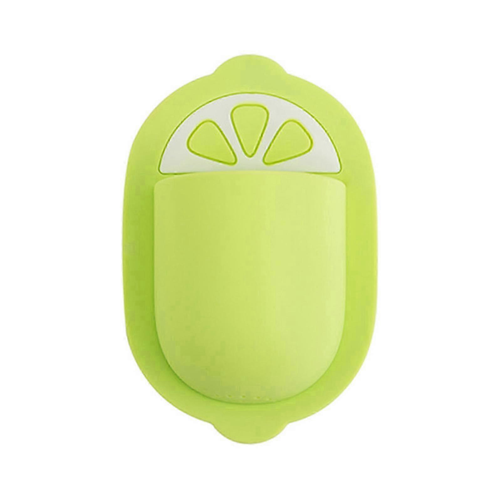 Wall Shelf Toothbrush Storage Box Silicone Suction Cup Rack - Green