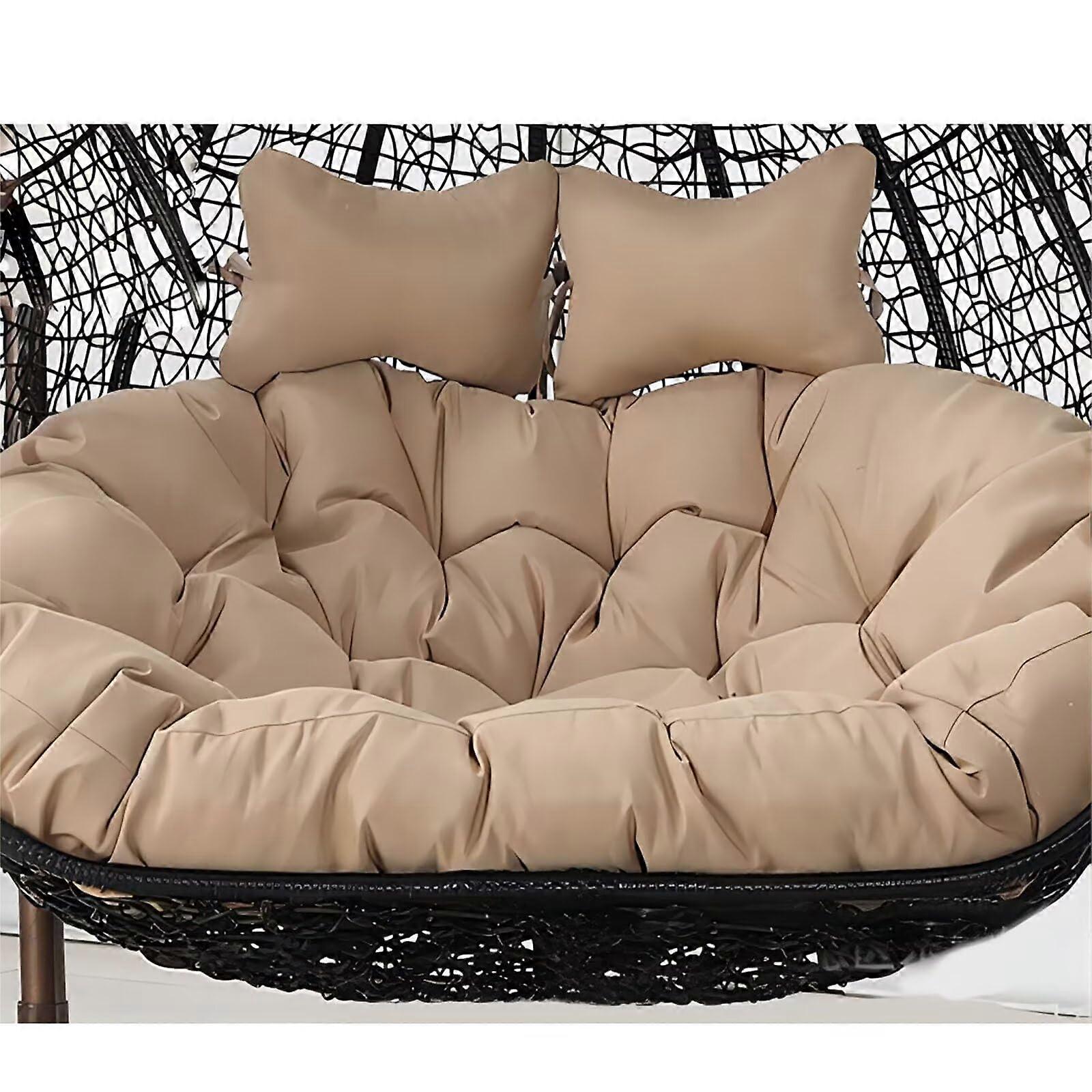 Washable and replacement cushions for outdoor swing 11seater in the form of a thick and soft nest, solid color, including back cushions khaki