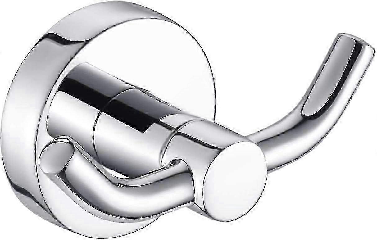 Modern Double Towel Hooks for Bathroom & Kitchen | Chrome Design