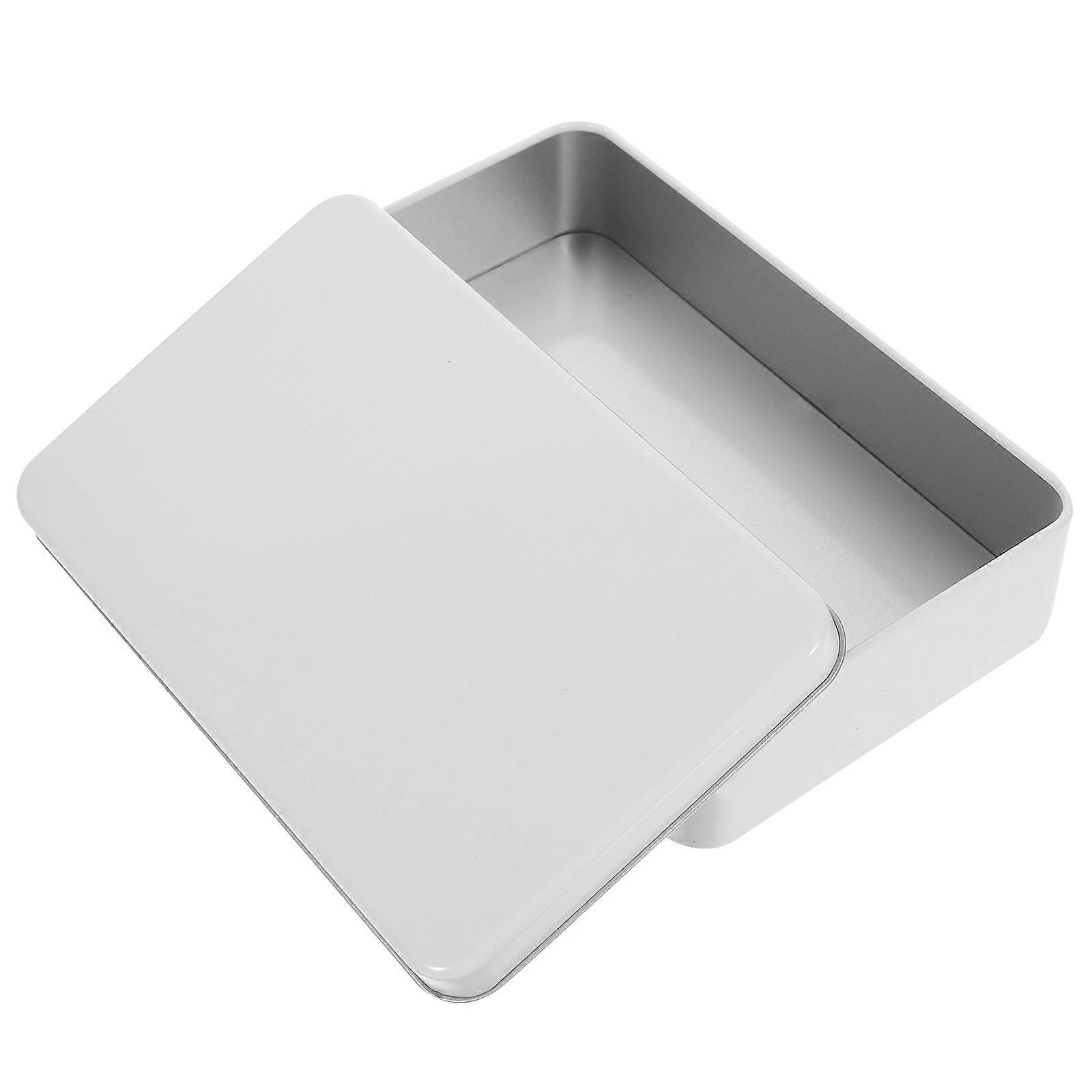 Tiramisu Cookie Tin Box with Lid Multi Use Tinplate Candy & Gift Box for Parties, Sweets, Crafts & Small Gifts White Baking Packaging