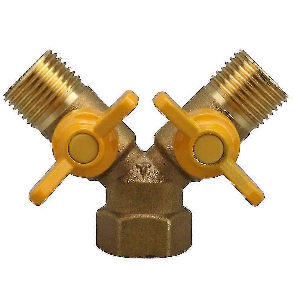 Gas Pipe Y Splitter Connector, 2-Way Solid Brass Fitting for Gas Line