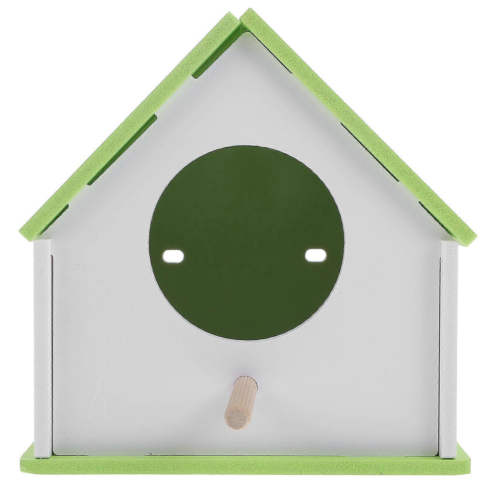 Durable Medium Green Outdoor Parrot Bird House for Garden Decoration – Realistic Design, Smooth Surface Backyard Bird Nest for Pet Birds